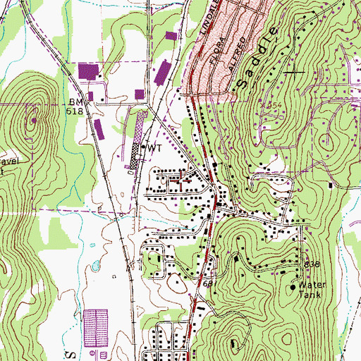 Topographic Map of Gaither Park, GA
