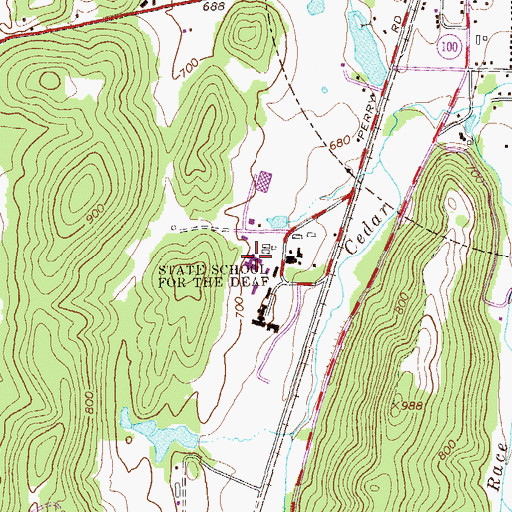 Topographic Map of Georgia School for the Deaf, GA