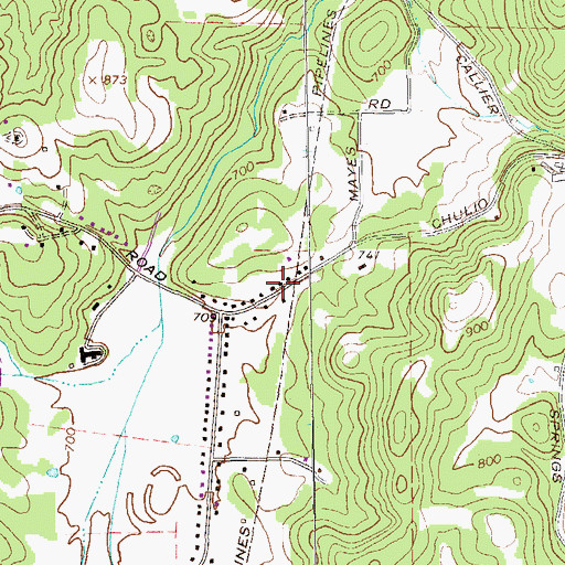 Topographic Map of Gethsemane Church, GA
