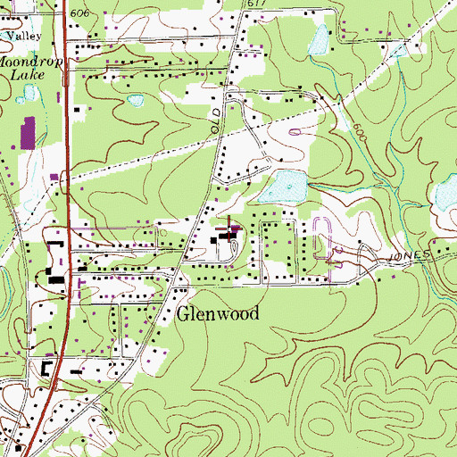 Topographic Map of Glenwood Primary School, GA