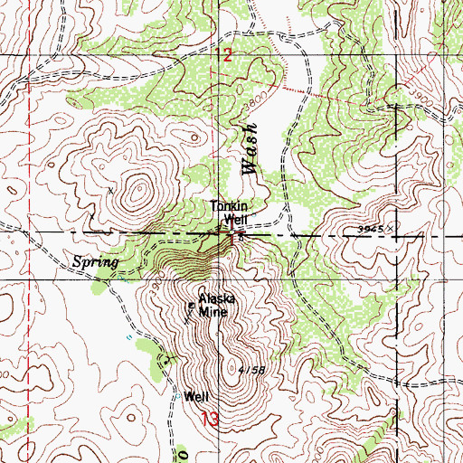 Topographic Map of Tonkin Well, AZ