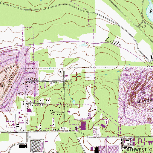 Topographic Map of Green Acres Country Club, GA