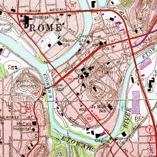 Topographic Map of Harbin Clinic (historical), GA