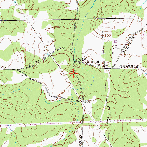 Topographic Map of Harmony School (historical), GA