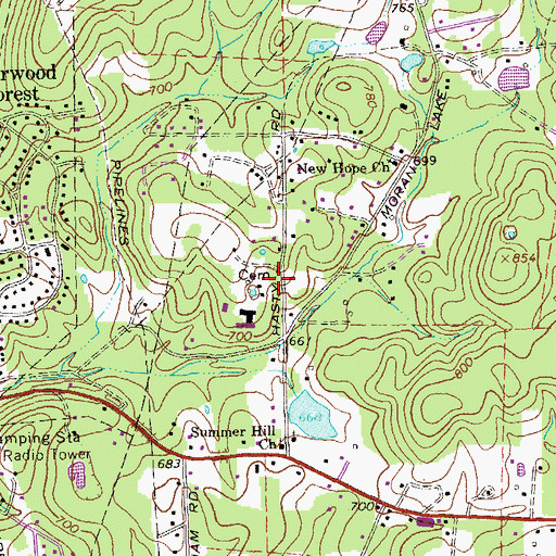 Topographic Map of Hasty Road Cemetery, GA