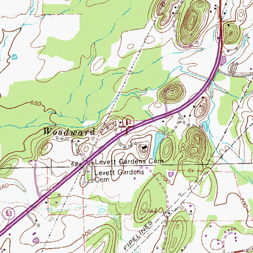 Topographic Map of Hickory Grove School (historical), GA