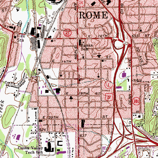 Topographic Map of Holiness Church, GA