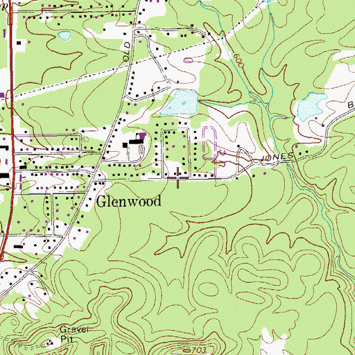 Topographic Map of Jones Bend Road Cemetery, GA