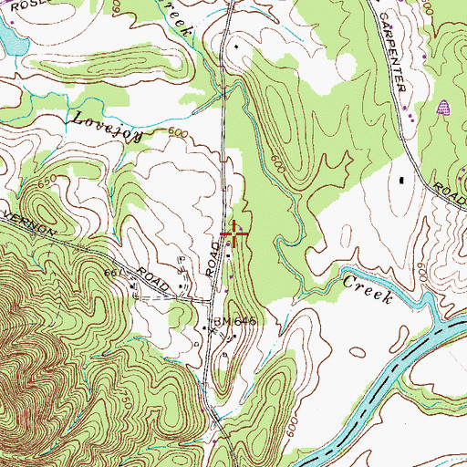 Topographic Map of King Cemetery, GA