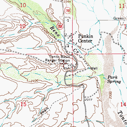 Topographic Map of Tonto Basin Ranger Station, AZ