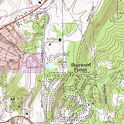 Topographic Map of Lakemoore Heights, GA