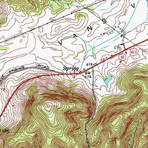 Topographic Map of Landers (historical), GA