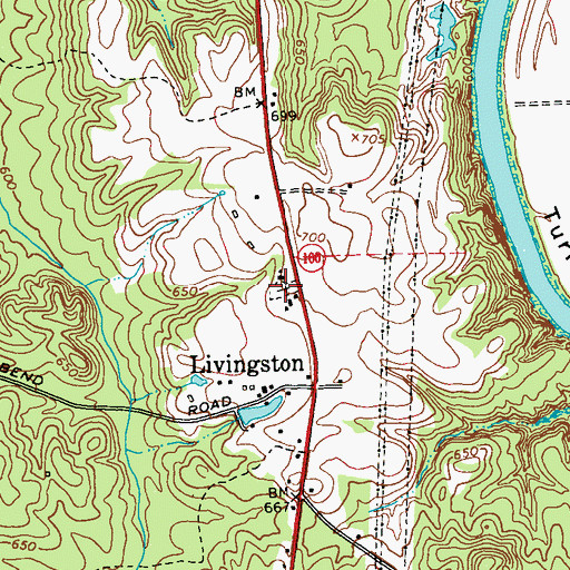 Topographic Map of Livingston Cemetery, GA