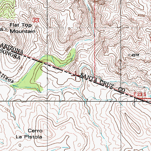 Topographic Map of Tonto Canyon, AZ