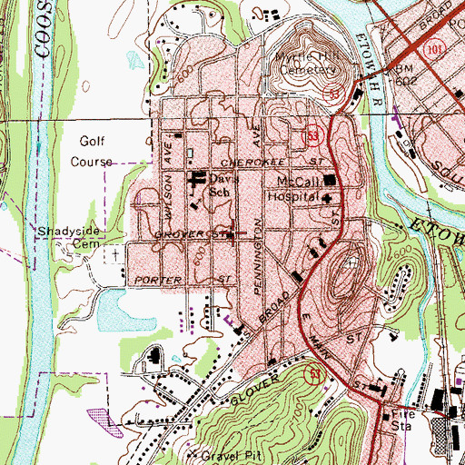Topographic Map of Lovejoy Baptist Church, GA