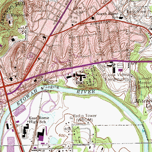 Topographic Map of Main Elementary School, GA
