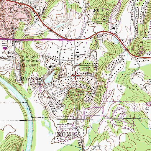 Topographic Map of Maplewood Park, GA