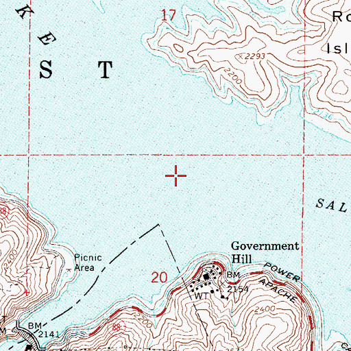 Topographic Map of Tonto Creek, AZ