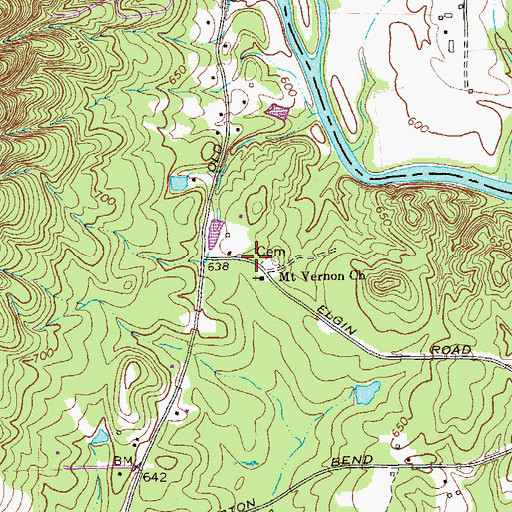 Topographic Map of Margie School (historical), GA