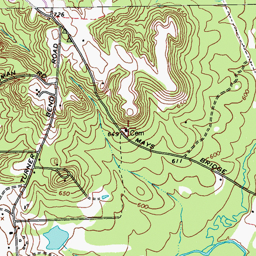 Topographic Map of Matthew Baptist Church, GA