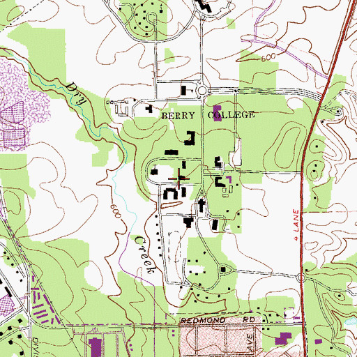 Topographic Map of Memorial Library, GA