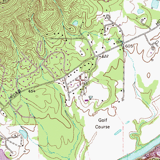 Topographic Map of Merry Acres, GA