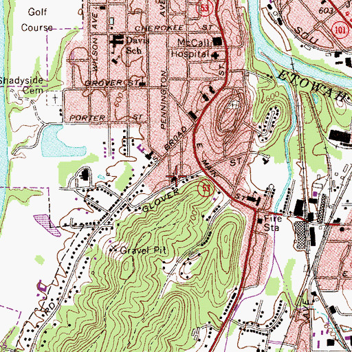 Topographic Map of Mount Olive Baptist Church, GA