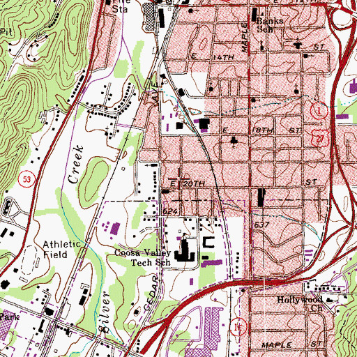 Topographic Map of Mount Olive Baptist Church, GA