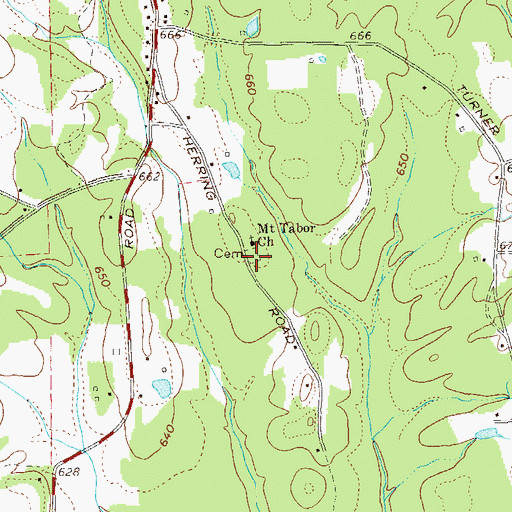 Topographic Map of Mount Tabor Cemetery, GA
