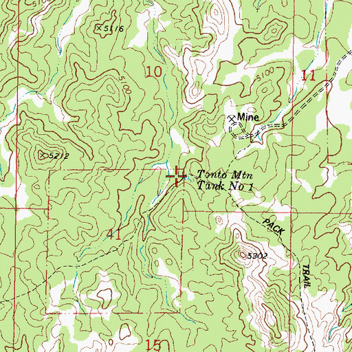 Topographic Map of Tonto Mountain Tank Number One, AZ