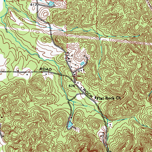 Topographic Map of Mountain View Cemetery, GA