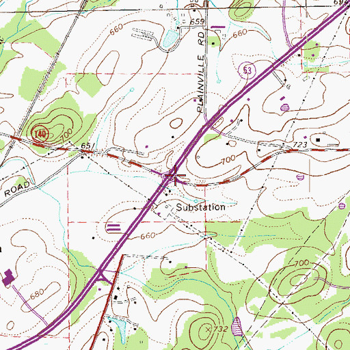 Topographic Map of Nannie, GA