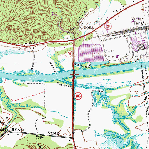 Topographic Map of Neals Ferry (historical), GA
