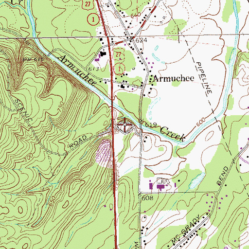 Topographic Map of New Armuchee Cemetery, GA