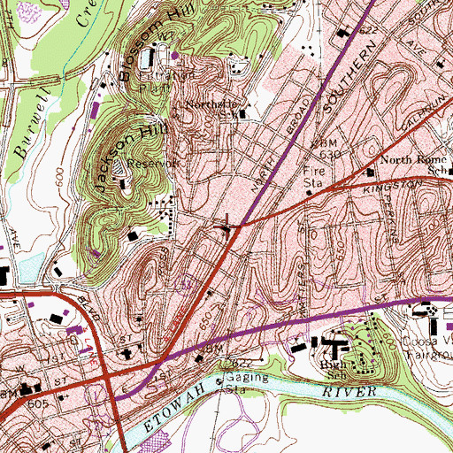 Topographic Map of North Broad Baptist Church, GA