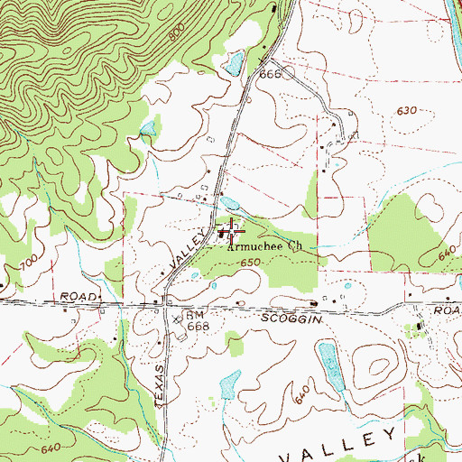Topographic Map of Old Armuchee Cemetery, GA