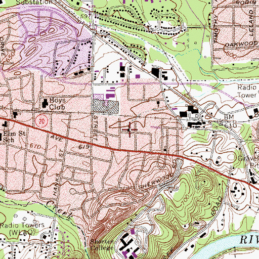 Topographic Map of New Canaan Baptist Church, GA