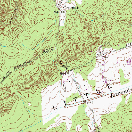 Topographic Map of Orsman School (historical), GA