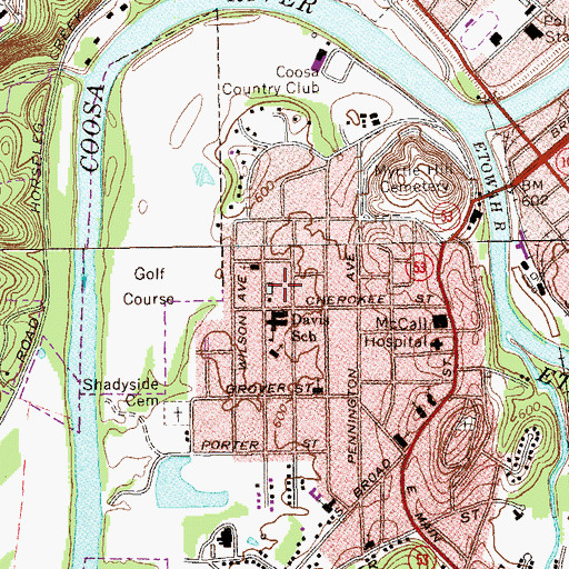Topographic Map of Parks Hoke Park, GA