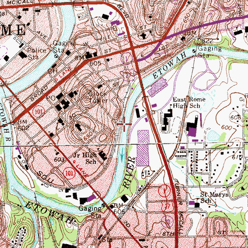 Topographic Map of Perkins Island (historical), GA