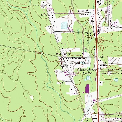 Topographic Map of Pleasant Valley North Cemetery, GA