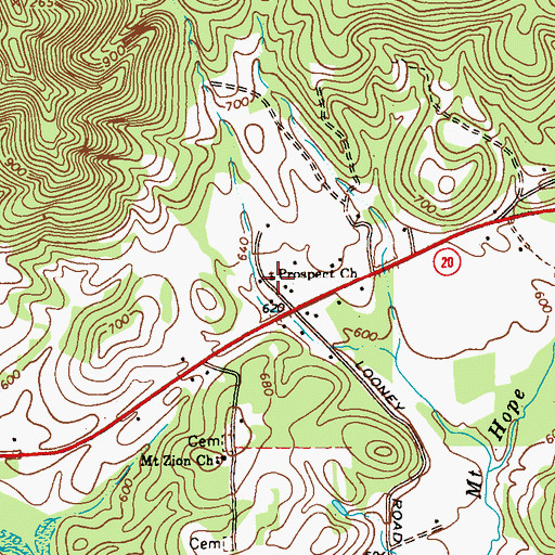 Topographic Map of Prospect School (historical), GA