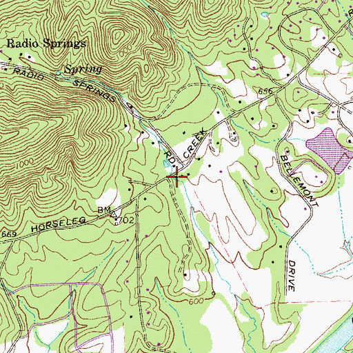 Topographic Map of Radio Springs Baptist Church, GA
