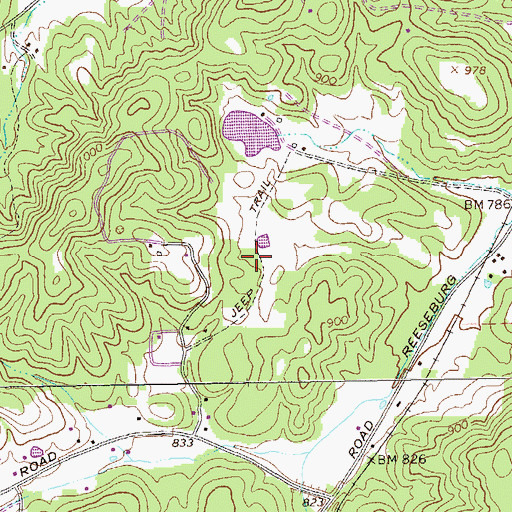 Topographic Map of Reesburg School (historical), GA