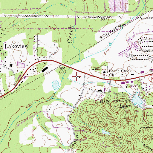 Topographic Map of Rice Spring Farm, GA