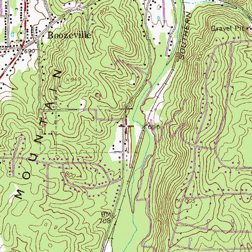 Topographic Map of Ridgedale, GA