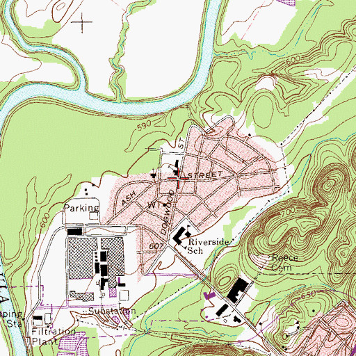 Topographic Map of Riverside, GA