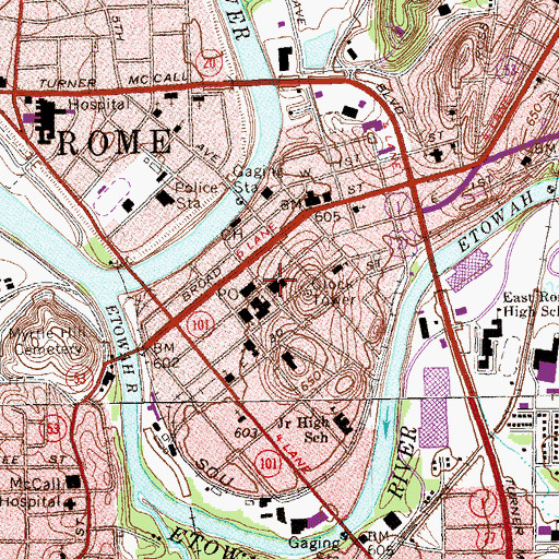 Topographic Map of Roeph Sholom Synagogue, GA
