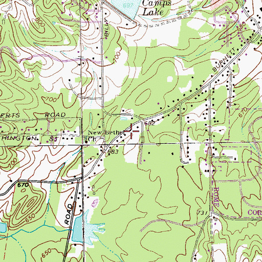 Topographic Map of Rome Freewill Church, GA