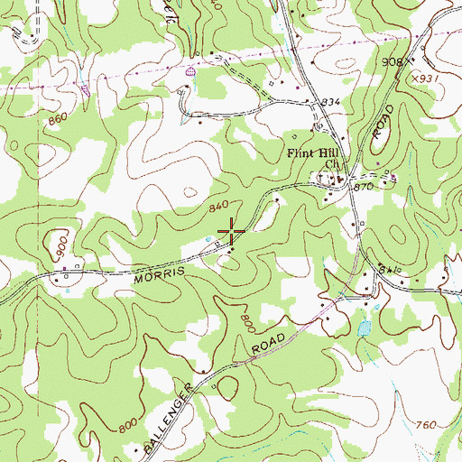 Topographic Map of Ross Cemetery, GA